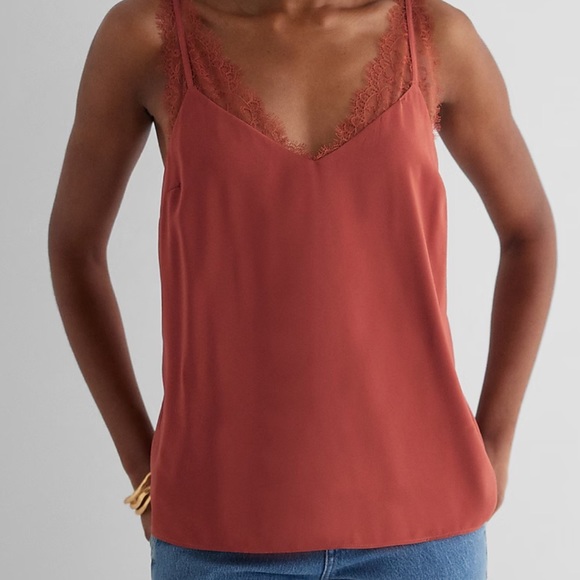 NWT Express Satin Lace V-Neck Downtown Cami size M - Picture 1 of 3